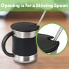imageCOSORI Coffee Mug with Lids Set of 2 Stainless Steel Cups with Heatresistant Handle ampamp Slipresistant Sleeve 17 oz Best Match wMug Warmer for CoffeeTeaWaterCocoa Milk C1601CM Black ampamp Blue