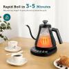 imageCOSORI Electric Gooseneck Pour Over Kettle With 5 Variable Presets 100 Stainless Steel Inner Lid ampamp Bottom 1200 Watt Quick Heating 08L SilverBlack