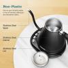 imageCOSORI Electric Gooseneck Pour Over Kettle With 5 Variable Presets 100 Stainless Steel Inner Lid ampamp Bottom 1200 Watt Quick Heating 08L SilverBlack