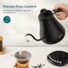 imageCOSORI Electric Gooseneck Pour Over Kettle With 5 Variable Presets 100 Stainless Steel Inner Lid ampamp Bottom 1200 Watt Quick Heating 08L SilverBlack