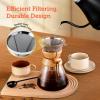 imageCOSORI Pour Over Coffee Maker with Double Layer Stainless Steel Filter 8Cup 34oz Drip Coffee Maker Coffee Dripper Brewer High Heat Resistant Carafe also for Camping HikingClear