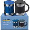 imageCOSORI Coffee Mug with Lids Set of 2 Stainless Steel Cups with Heatresistant Handle ampamp Slipresistant Sleeve 17 oz Best Match wMug Warmer for CoffeeTeaWaterCocoa Milk C1601CM Black ampamp Blue