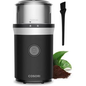 imageCOSORI Electric Coffee Grinders for Spices Seeds Herbs and Coffee Beans Spice Blender and Espresso Grinder Wet and Dry Grinder Included 2 Removable Stainless Steel Bowls BlackSingle Blade Grinder