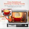 imageCOSORI 11in1 Ceramic Air Fryer Toaster Oven Combo FlatSealed Heating Elements for Easy Cleanup Innovative Burner Function 5 Accessories ampamp Recipes 26QT Silver Stainless SteelCeramicStainless Steel