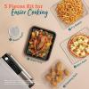 imageCOSORI 11in1 Ceramic Air Fryer Toaster Oven Combo FlatSealed Heating Elements for Easy Cleanup Innovative Burner Function 5 Accessories ampamp Recipes 26QT Silver Stainless SteelCeramicStainless Steel