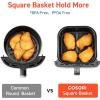 imageCOSORI 12in1 Air Fryer 58QT Toast Bake Nutrition Facts for 100 InApp Recipes AdaptIQ Tech Fast Cook for Main ampamp Side Dishes Snacks Leftovers Detachable Square Basket Dishwasher SafeBlackWIFI