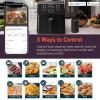 imageCOSORI 12in1 Air Fryer 58QT Toast Bake Nutrition Facts for 100 InApp Recipes AdaptIQ Tech Fast Cook for Main ampamp Side Dishes Snacks Leftovers Detachable Square Basket Dishwasher SafeBlackWIFI