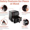 imageCOSORI 12in1 Air Fryer 58QT Toast Bake Nutrition Facts for 100 InApp Recipes AdaptIQ Tech Fast Cook for Main ampamp Side Dishes Snacks Leftovers Detachable Square Basket Dishwasher SafeBlack