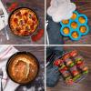 imageCOSORI Air Fryer Accessories Set of 6 Perfect for Most 50 Qt and Larger Ovens Cake ampamp Pizza Pan Metal Holder Rack ampamp Skewers etc BPA Free Nonstick Dishwasher Safe 58 QT BlackGrayRed