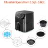 imageCOSORI Air Fryer Accessories Set of 6 Perfect for Most 50 Qt and Larger Ovens Cake ampamp Pizza Pan Metal Holder Rack ampamp Skewers etc BPA Free Nonstick Dishwasher Safe 58 QT BlackGrayRed