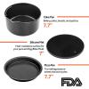 imageCOSORI Air Fryer Accessories Set of 6 Perfect for Most 50 Qt and Larger Ovens Cake ampamp Pizza Pan Metal Holder Rack ampamp Skewers etc BPA Free Nonstick Dishwasher Safe 58 QT BlackGrayRed