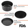 imageCOSORI Air Fryer Accessories Set of 6 Perfect for Most 50 Qt and Larger Ovens Cake ampamp Pizza Pan Metal Holder Rack ampamp Skewers etc BPA Free Nonstick Dishwasher Safe 58 QT BlackBlack