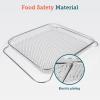 imageCOSORI Air Fryer Basket for Healthier Cook and Air Fry Fits for CCOR251ampampCCOR252 26Quart Ceramic Air Fryer Toaster Oven Metal CRPR251RBVUS 147quotD x 09quotW x 117quotH Silver