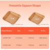 imageCOSORI Air Fryer Liners 100 PCS Square Disposable Paper Liners NonStick Silicone Oil Coating Little to No Cleaning 65quot Unbleached Food Grade Resistant to 465F Thickened Not Easy to BreakBrown