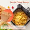 imageCOSORI Air Fryer Liners 100 PCS Square Disposable Paper Liners NonStick Silicone Oil Coating Little to No Cleaning 65quot Unbleached Food Grade Resistant to 465F Thickened Not Easy to BreakWood