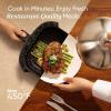 imageCOSORI Air Fryer Pro 9in1 Compact 5QT 450 Half Time ampamp ChefGrade Cook OneWipe Clean Glass Panel 130 InApp Recipes with Nutritional Info Nonstick ampamp DishwasherSafe Basket GrayGrey