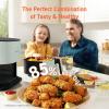 imageCOSORI Air Fryer Pro 9in1 Compact 5QT 450 Half Time ampamp ChefGrade Cook OneWipe Clean Glass Panel 130 InApp Recipes with Nutritional Info Nonstick ampamp DishwasherSafe Basket GrayGreen