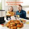 imageCOSORI Air Fryer Pro 9in1 Compact 5QT 450 Half Time ampamp ChefGrade Cook OneWipe Clean Glass Panel 130 InApp Recipes with Nutritional Info Nonstick ampamp DishwasherSafe Basket GrayWhite