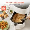 imageCOSORI Air Fryer Pro 9in1 Compact 5QT 450 Half Time ampamp ChefGrade Cook OneWipe Clean Glass Panel 130 InApp Recipes with Nutritional Info Nonstick ampamp DishwasherSafe Basket GrayWhite