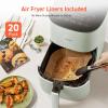imageCOSORI Air Fryer Pro 9in1 Compact 5QT 450 Half Time ampamp ChefGrade Cook OneWipe Clean Glass Panel 130 InApp Recipes with Nutritional Info Nonstick ampamp DishwasherSafe Basket GrayGreen