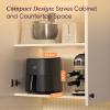 imageCOSORI Air Fryer Pro 9in1 Compact 5QT 450 Half Time ampamp ChefGrade Cook OneWipe Clean Glass Panel 130 InApp Recipes with Nutritional Info Nonstick ampamp DishwasherSafe Basket GrayGrey