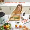 imageCOSORI Air Fryer Pro 9in1 Compact 5QT 450 Half Time ampamp ChefGrade Cook OneWipe Clean Glass Panel 130 InApp Recipes with Nutritional Info Nonstick ampamp DishwasherSafe Basket GrayGreen