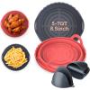 imageCOSORI Air Fryer Silicone Liners for 35 Qt 76 Inch Reusable Basket Certified Food Grade Accessories Resistant up to 450F Thickened ampamp Durable Nonstick Dishwasher Safe Gloves Included 2 PcsGrayred