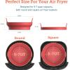 imageCOSORI Air Fryer Silicone Liners for 35 Qt 76 Inch Reusable Basket Certified Food Grade Accessories Resistant up to 450F Thickened ampamp Durable Nonstick Dishwasher Safe Gloves Included 2 PcsGrayred