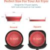 imageCOSORI Air Fryer Silicone Liners for 35 Qt 76 Inch Reusable Basket Certified Food Grade Accessories Resistant up to 450F Thickened ampamp Durable Nonstick Dishwasher Safe Gloves Included 2 PcsGrayred