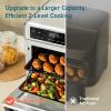imageCOSORI Ceramic Air Fryer Toaster Oven Combo 11in1 FlatSealed Heating Elements for Easy Cleanup Innovative Burner Function 6 Accessories ampamp Recipes 26QT Silver Stainless SteelSilver