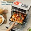 imageCOSORI Ceramic Air Fryer Toaster Oven Combo 11in1 FlatSealed Heating Elements for Easy Cleanup Innovative Burner Function 6 Accessories ampamp Recipes 26QT Silver Stainless SteelSilver