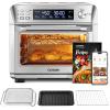 imageCOSORI Ceramic Air Fryer Toaster Oven Combo 11in1 FlatSealed Heating Elements for Easy Cleanup Innovative Burner Function 6 Accessories ampamp Recipes 26QT Silver Stainless SteelSilver