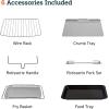 imageCOSORI Ceramic Air Fryer Toaster Oven Combo 11in1 FlatSealed Heating Elements for Easy Cleanup Innovative Burner Function 6 Accessories ampamp Recipes 26QT Silver Stainless SteelSilverStainless Steel