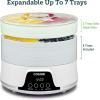 imageCOSORI Food Dehydrator Machine for Jerky 5 Trays with 165F Temperature Control and 48H Timer 350W Dryer for Fruit Herbs Meat Veggies and Dog Treats 50Recipes Book IncludedWhite