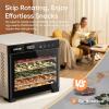 imageCOSORI Food Dehydrator for Jerky 176F Temperature Control 5 Stainless Steel Trays Dryer Machine 4 Presets 48H Timer for Dog Treats Meat Fruit Veggies Snacks Recipe Book IncludedBlack
