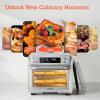 imageCOSORI Smart 12in1 Air Fryer Toaster Oven Combo Airfryer Convection Oven Countertop Bake Roast Reheat Broiler Dehydrate 75 Recipes ampamp 3 Accessories 26QT BlackStainless SteelSilverStainless Steel