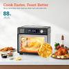 imageCOSORI Smart 12in1 Air Fryer Toaster Oven Combo Airfryer Convection Oven Countertop Bake Roast Reheat Broiler Dehydrate 75 Recipes ampamp 3 Accessories 26QT BlackStainless SteelBlackStainless Steel