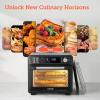 imageCOSORI Smart 12in1 Air Fryer Toaster Oven Combo Airfryer Convection Oven Countertop Bake Roast Reheat Broiler Dehydrate 75 Recipes ampamp 3 Accessories 26QT BlackStainless SteelBlackStainless Steel