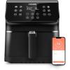 imageCOSORI 12in1 Air Fryer 58QT Toast Bake Nutrition Facts for 100 InApp Recipes AdaptIQ Tech Fast Cook for Main ampamp Side Dishes Snacks Leftovers Detachable Square Basket Dishwasher SafeBlackWIFI