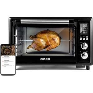 imageCOSORI Air Fryer Toaster Oven Combo 13in1 32Qt APP ampamp Voice Control Convection Oven Countertop Bake Broil Roast Dehydrate Sous Vide 134 Recipes ampamp 4 Accessories Silver Stainless SteelBlackStainless Steel