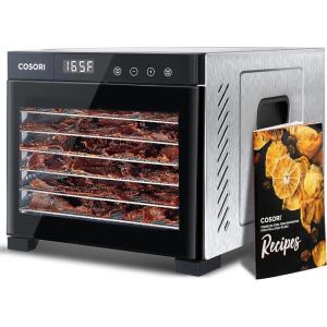 imageCOSORI Food Dehydrator for Jerky 176F Temperature Control 5 Stainless Steel Trays Dryer Machine 4 Presets 48H Timer for Dog Treats Meat Fruit Veggies Snacks Recipe Book IncludedBlack