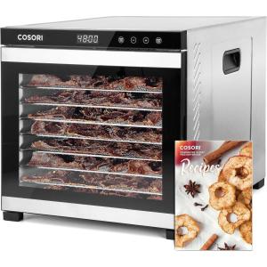 imageCOSORI Food Dehydrator for Jerky 176F Temperature Control 5 Stainless Steel Trays Dryer Machine 4 Presets 48H Timer for Dog Treats Meat Fruit Veggies Snacks Recipe Book IncludedXLSilver