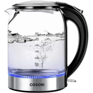 imageCOSORI SpeedBoil Electric Tea Kettle 17L Hot Water Kettle BPA Free 1500W Auto ShutOff ampamp BoilDry Protection LED Indicator Inner Lid ampamp Bottom Transparent