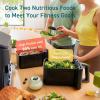 imageCOSORI 9Qt 10in1 Dual Air Fryer Fresh Balanced Meals for Family and Children with Double Baskets Sync Cook ampamp Finish to Bake Roast Reheat Broil ampamp 130 Recipes for Easy Cooking Dishwasher SafeBlack  Gray