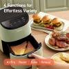 imageCOSORI Air Fryer 21 Qt 4in1 Small Mini Airfryer Bake Roast Reheat 97 Less Oil Compact ampamp Quiet Nonstick ampamp Dishwasher Safe Basket 30 InApp Recipes with Nutrition Facts AutoShut Off WhiteGreen