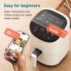 imageCOSORI Air Fryer 21 Qt 4in1 Small Mini Airfryer Bake Roast Reheat 97 Less Oil Compact ampamp Quiet Nonstick ampamp Dishwasher Safe Basket 30 InApp Recipes with Nutrition Facts AutoShut Off WhiteWhite