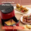 imageCOSORI Air Fryer 21 Qt 4in1 Small Mini Airfryer Bake Roast Reheat 97 Less Oil Compact ampamp Quiet Nonstick ampamp Dishwasher Safe Basket 30 InApp Recipes with Nutrition Facts AutoShut Off WhiteRed