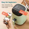 imageCOSORI Air Fryer 21 Qt 4in1 Small Mini Airfryer Bake Roast Reheat 97 Less Oil Compact ampamp Quiet Nonstick ampamp Dishwasher Safe Basket 30 InApp Recipes with Nutrition Facts AutoShut Off WhiteGreen