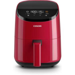 imageCOSORI Air Fryer 21 Qt 4in1 Small Mini Airfryer Bake Roast Reheat 97 Less Oil Compact ampamp Quiet Nonstick ampamp Dishwasher Safe Basket 30 InApp Recipes with Nutrition Facts AutoShut Off WhiteRed