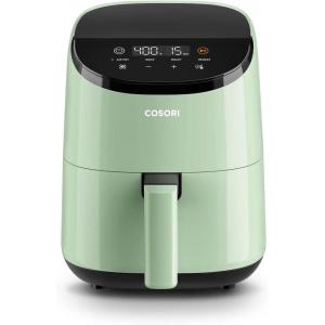 imageCOSORI Air Fryer 21 Qt 4in1 Small Mini Airfryer Bake Roast Reheat 97 Less Oil Compact ampamp Quiet Nonstick ampamp Dishwasher Safe Basket 30 InApp Recipes with Nutrition Facts AutoShut Off WhiteGreen